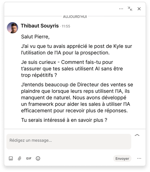 exemple de message de connexion LinkedIn pour la prospection